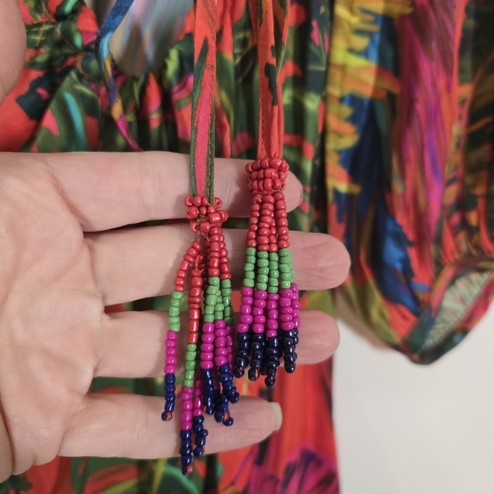 NWT Farm Rio Urban Jungle Multi Color Midi Dress Small - Picture 11 of 14